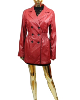 Marynarka z ekoskóry wino