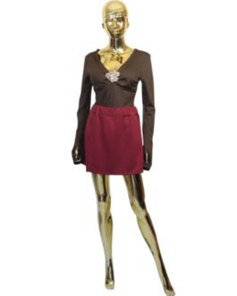 Spódnico-spodenki gładkie bordowe