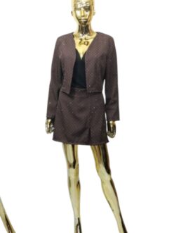 Marynarka zdobiona cyrkoniami GLAM czekolada