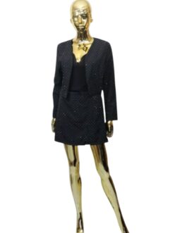 Komplet zdobiony cyrkoniami GLAM czarny