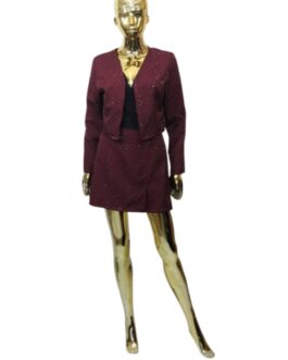 Marynarka zdobiona cyrkoniami GLAM burgund