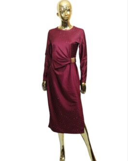 Sukienka SABINA mniejsza bling-bling burgund