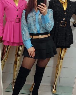 Koszula koronkowa błękitna