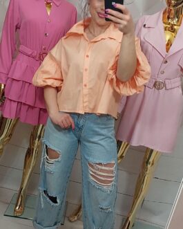 Bawełniana koszula bufka morela