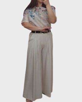 Bluzka flowers granatowa