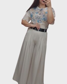 Bluzka flowers niebieska