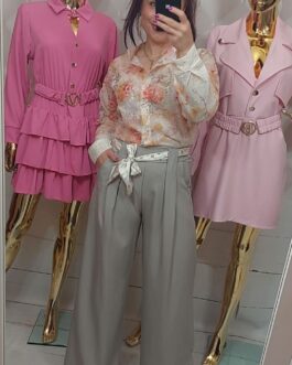 Spodnie kuloty z ozdobnym paskiem fango