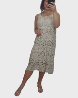 Ażurowa sukienka BOHO 3 beż