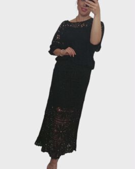 Komplet ażurowy BOHO 5 czarny