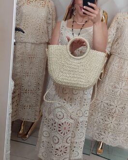 Torebka pleciona w stylu BOHO 6 beż