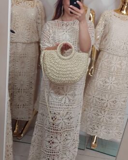 Torebka pleciona w stylu BOHO 5 beż