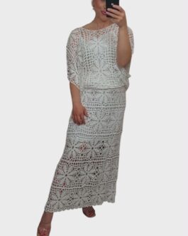 Komplet ażurowy BOHO 5 biały