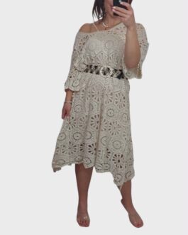 Ażurowa sukienka BOHO 1 beż