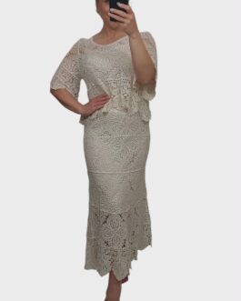 Komplet ażurowy BOHO 4 beż