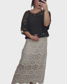 Bluzka ażurowa boho  5 czekolada