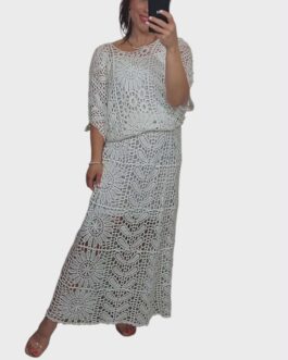 Komplet ażurowy BOHO 7 biały