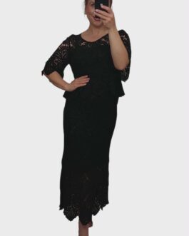 Komplet ażurowy BOHO 4 czarny