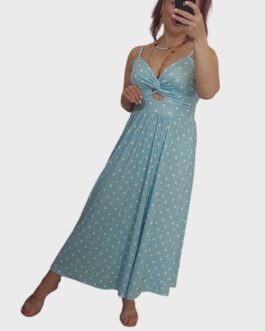 Sukienka prążkowana DOLORES błękit