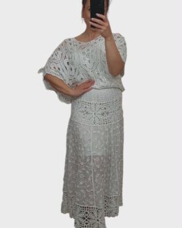 Bluzka ażurowa boho  2 śmietanka