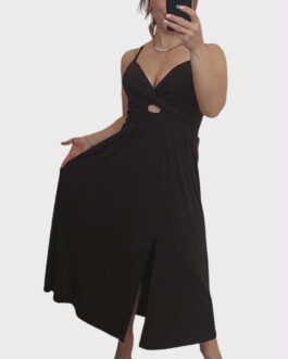 Sukienka prążkowana PILAR czekolada