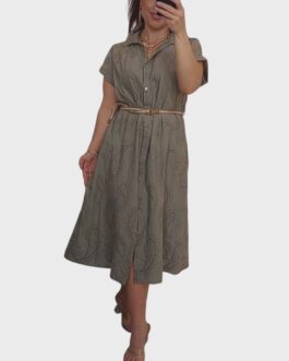 Ażurowa sukienka midi fango