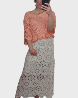 Bluzka ażurowa boho  5 morela