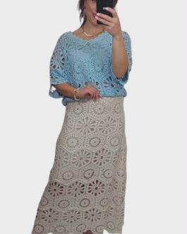 Bluzka ażurowa boho  5 błękit