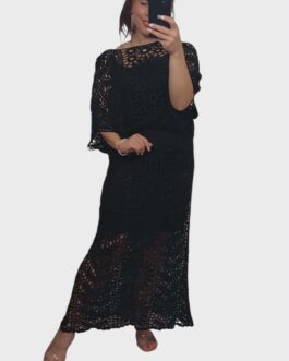 Komplet ażurowy BOHO 7 czarny
