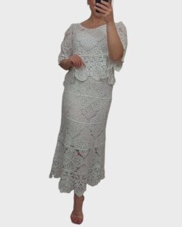 Komplet ażurowy BOHO 4 śmietanka