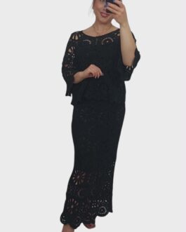 Komplet ażurowy BOHO 2 czarny