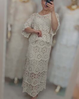 Komplet ażurowy BOHO 2 beż