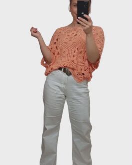 Bluzka ażurowa boho  2 morela