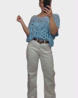 Bluzka ażurowa boho  2 błękit