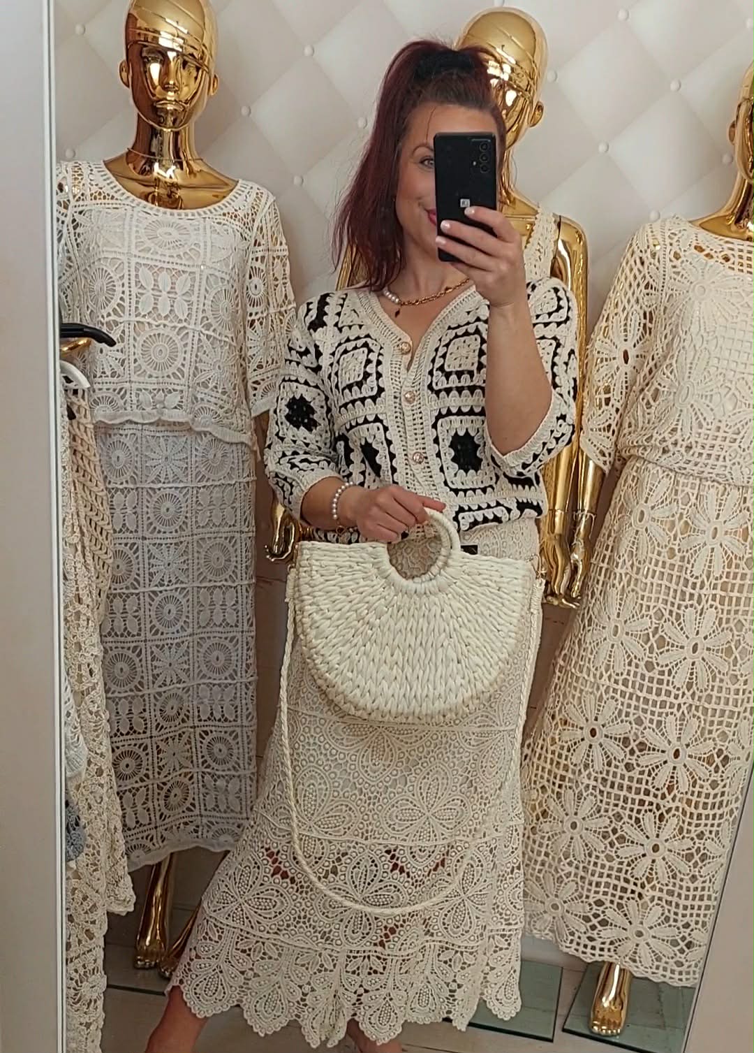 Narzutka ażurowa boho 2 czarna