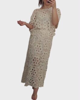 Komplet ażurowy BOHO 6 beż