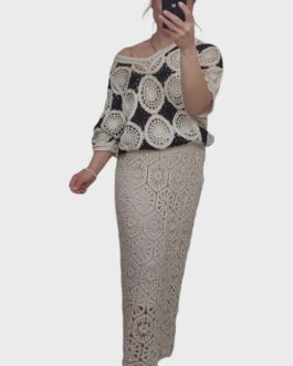 Bluzka ażurowa boho  3 czarna