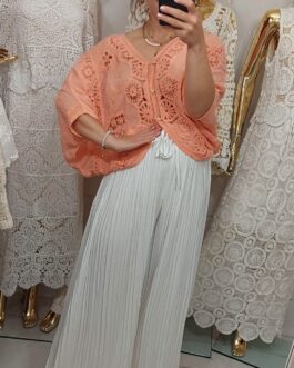 Narzutka ażurowa boho  3 morela