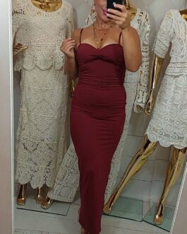 Sukienka maxi MAYA wino
