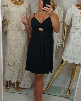 Sukienka prążkowana SONIA czarna