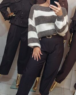 Sweterek COCO STRIPE fango