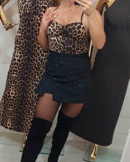 BLUZKA GLAM Z CYRKONIAMI panterka